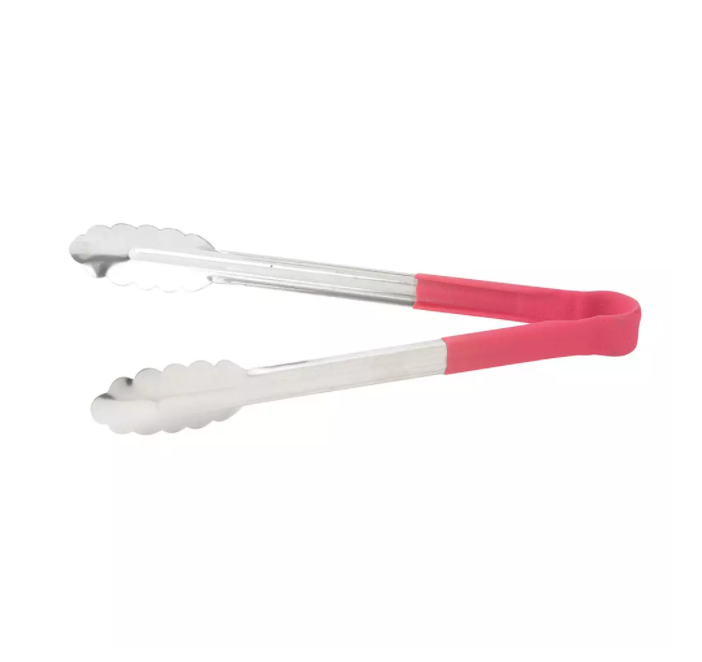 Winco, Heavy Duty Color-Coded Plastic Handle Utility Tongs (Various Sizes)