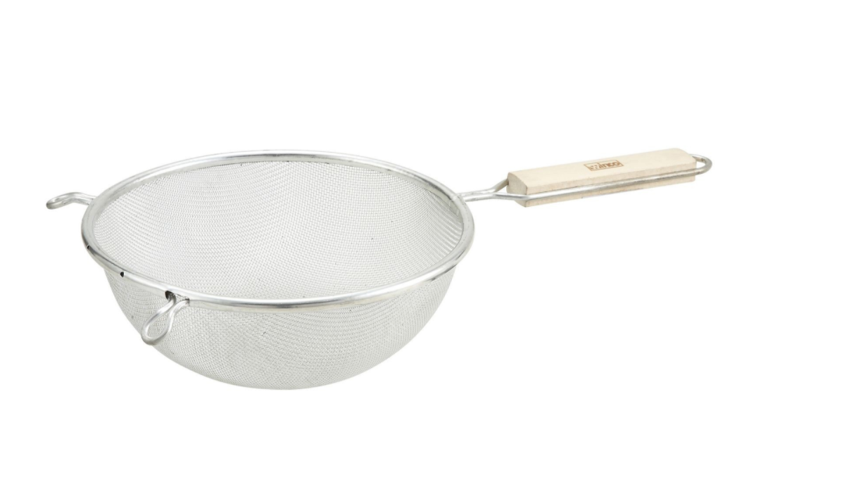 Winco, Tinned Single Mesh Flat Handle Strainer (Various Sizes)
