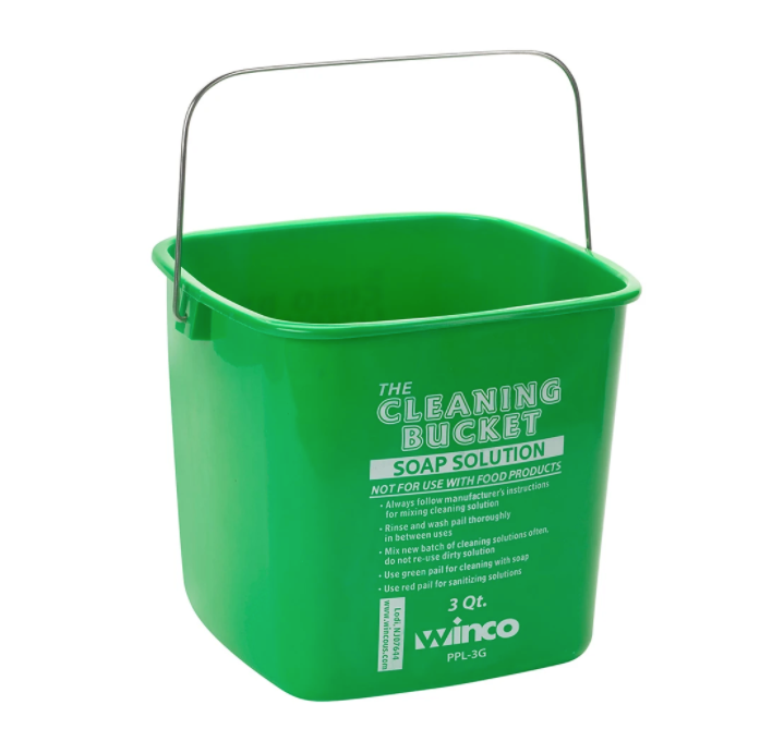 Winco, Cleaning Sanitation Buckets (Red / Green)