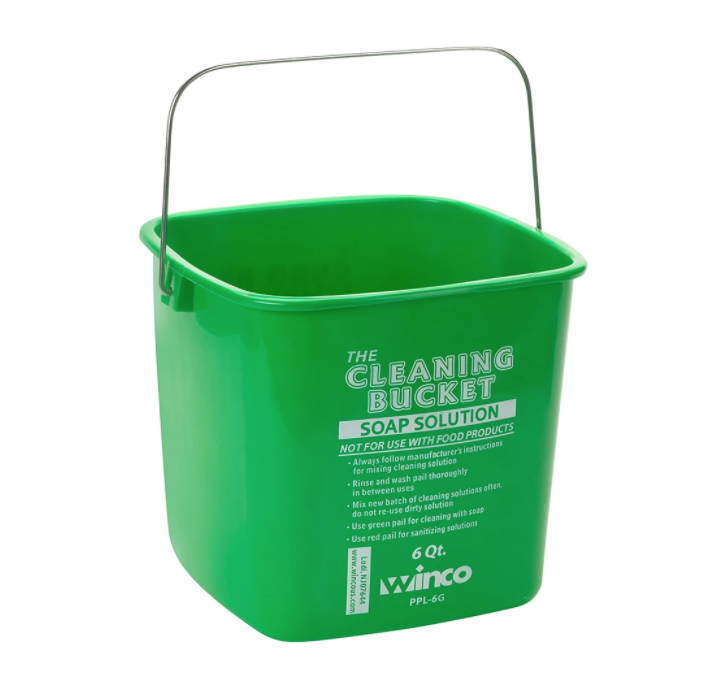 Winco, Cleaning Sanitation Buckets (Red / Green)