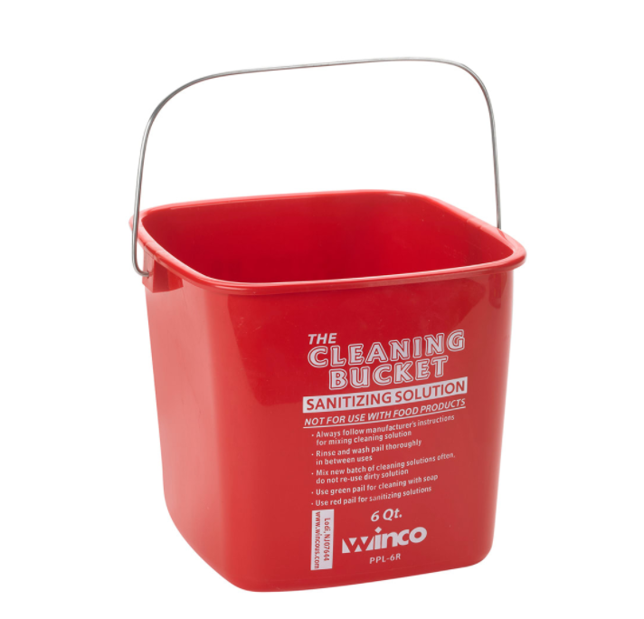 Winco, Cleaning Sanitation Buckets (Red / Green)
