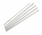 Winco, Stainless Steel Drinking Straws (Set of 4, Straight/Curved)