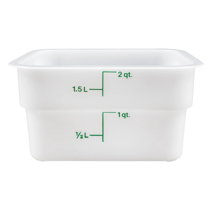 Thunder Group, 2 Quart White Polypropylene Square Storage Container