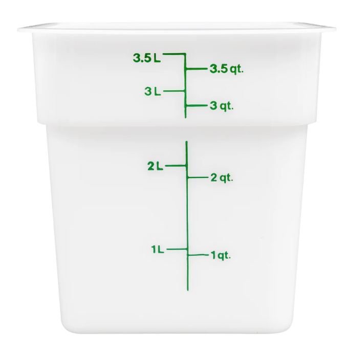 Thunder Group, 4 Quart White Polypropylene Square Storage Container