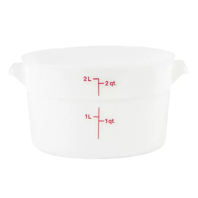 Thunder Group, 2 Quart White Polypropylene Circle Storage Container