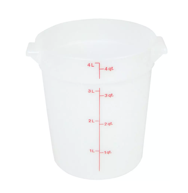 Thunder Group, 4 Quart White Polypropylene Circle Storage Container