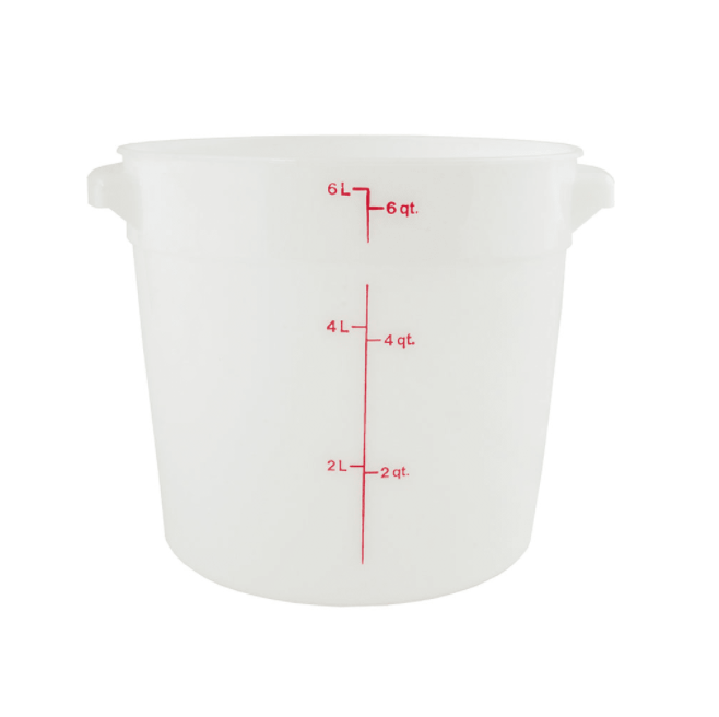 Thunder Group, 6 Quart White Polypropylene Circle Storage Container