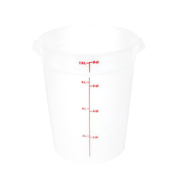 Thunder Group, 8 Quart White Polypropylene Circle Storage Container