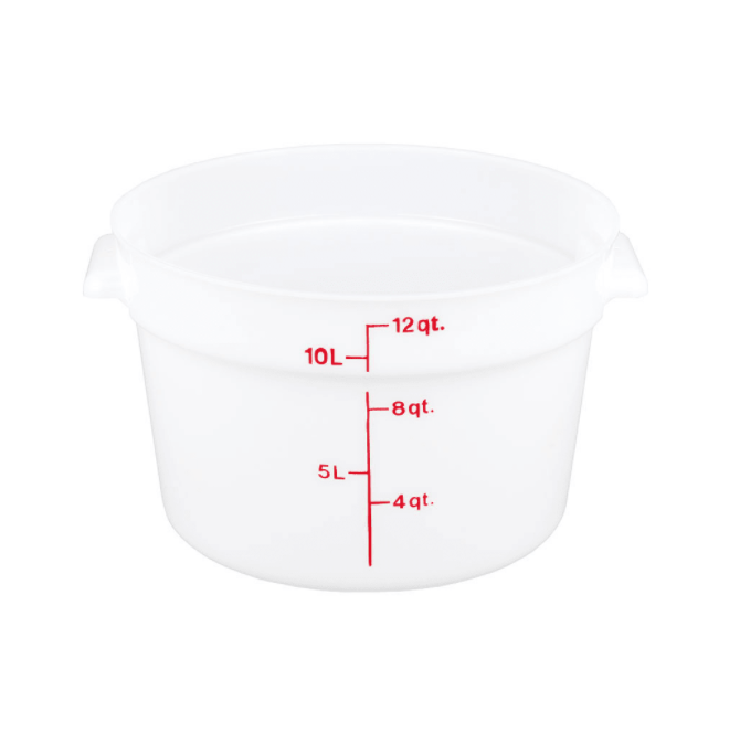 Thunder Group, 12 Quart White Polypropylene Circle Storage Container