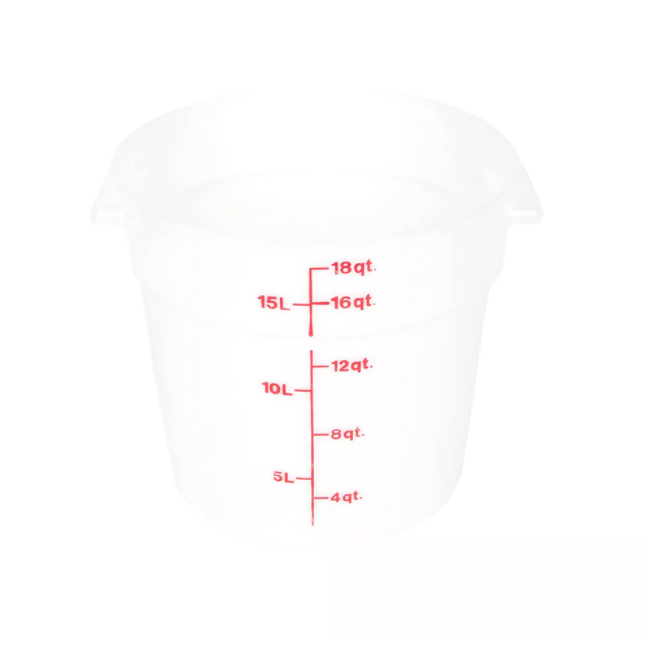 Thunder Group, 18 Quart White Polypropylene Circle Storage Container
