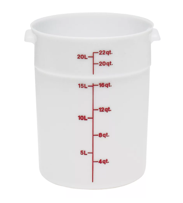 Thunder Group, 22 Quart White Polypropylene Circle Storage Container