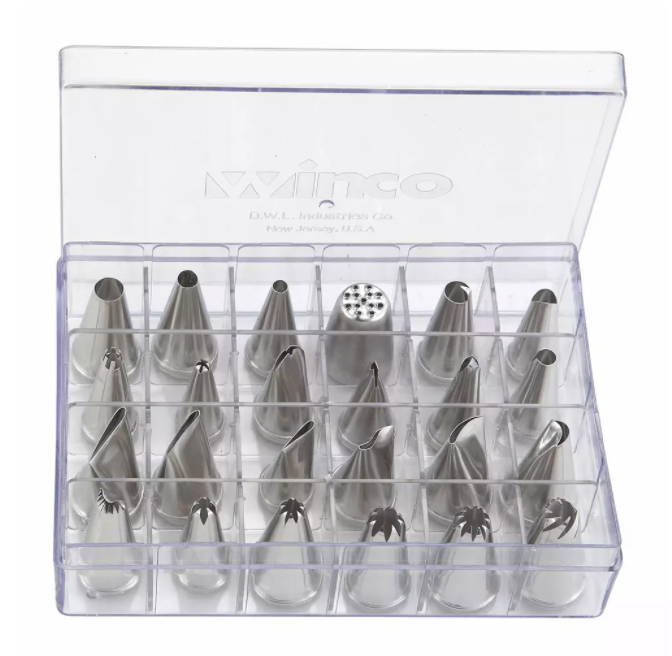 Winco, Pastry Cake Decorating Tip Set (24 Piece / 52 Piece)