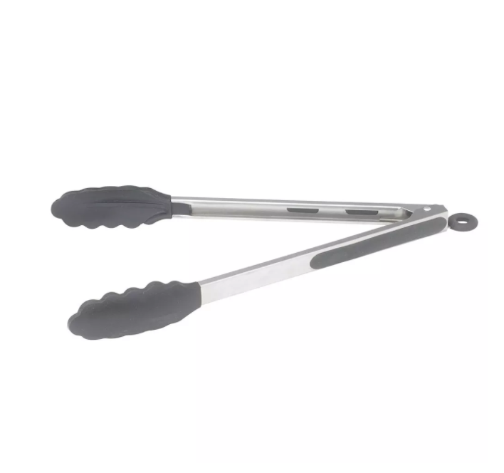 Winco, Stainless Steel Silicone Grip Utility Tong with Lock