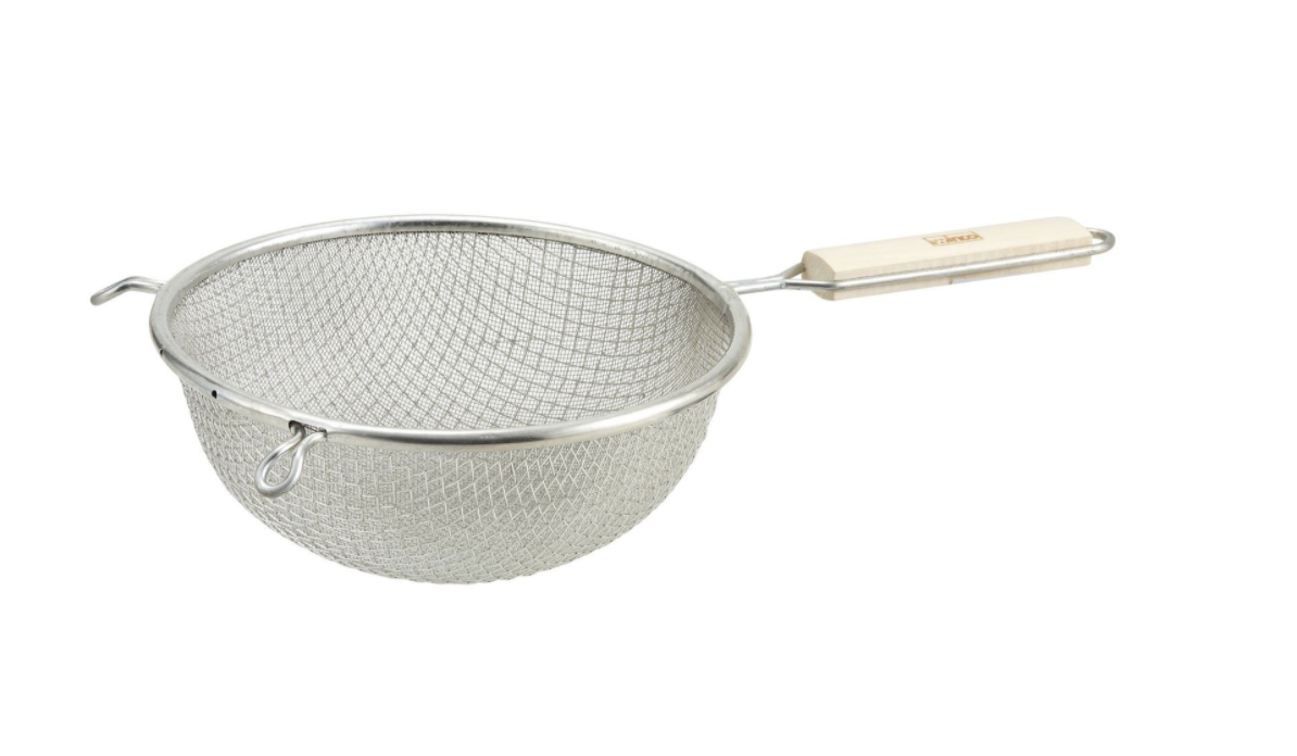 Winco, Tinned Double Mesh Flat Handle Strainer (Various Sizes)