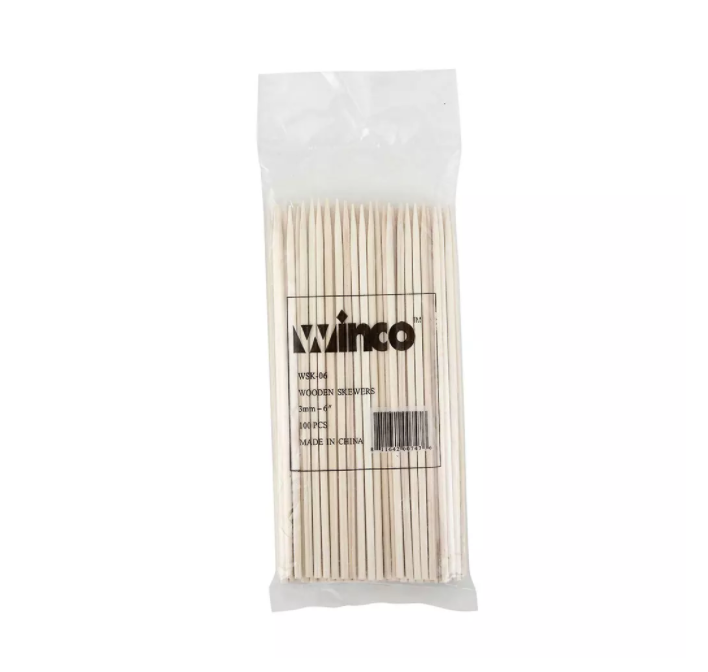 Winco, Straight Bamboo Skewers (Pack of 100)