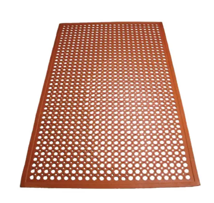 Winco, Thin Rubber Floor Mats (Black / Red)