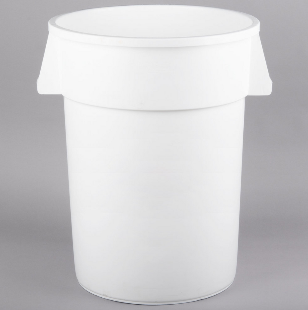 Carlisle, 44 Gallon Round Garbage Can (Gray / White)