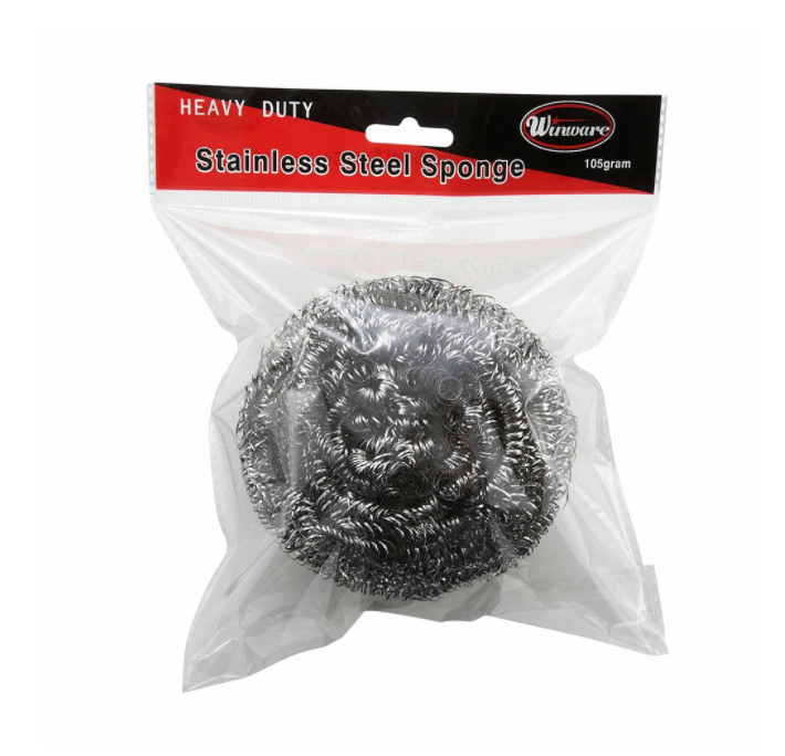 Winco, Stainless Steel Sponges (Pack of 12, Small / Large)