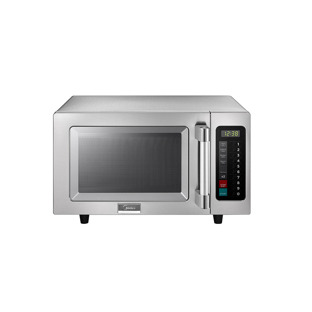 Midea, 0.9 Cu Ft. 1000W Push Button Commercial Microwave